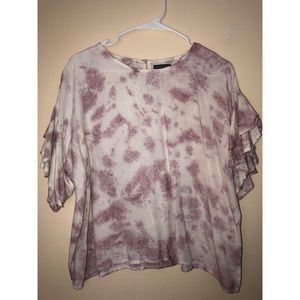 Style Envy tie-dye purple white cream top XL